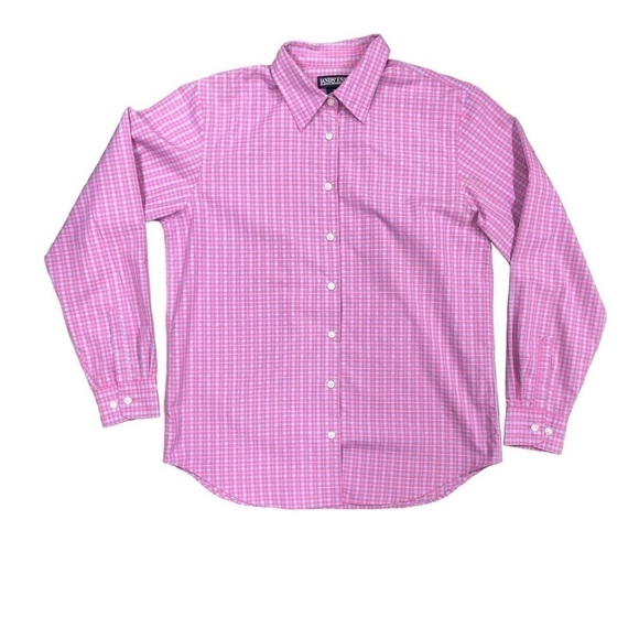 Lands' End Tops - Lands End Womens Button Down Shirt Size 10 Pink/Blue Plaid EUC‎ Collared Preown